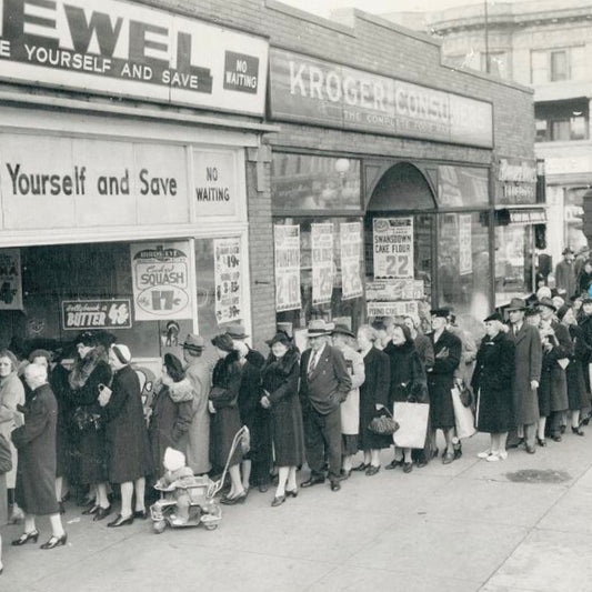 Vintage black and white photo of Black Friday