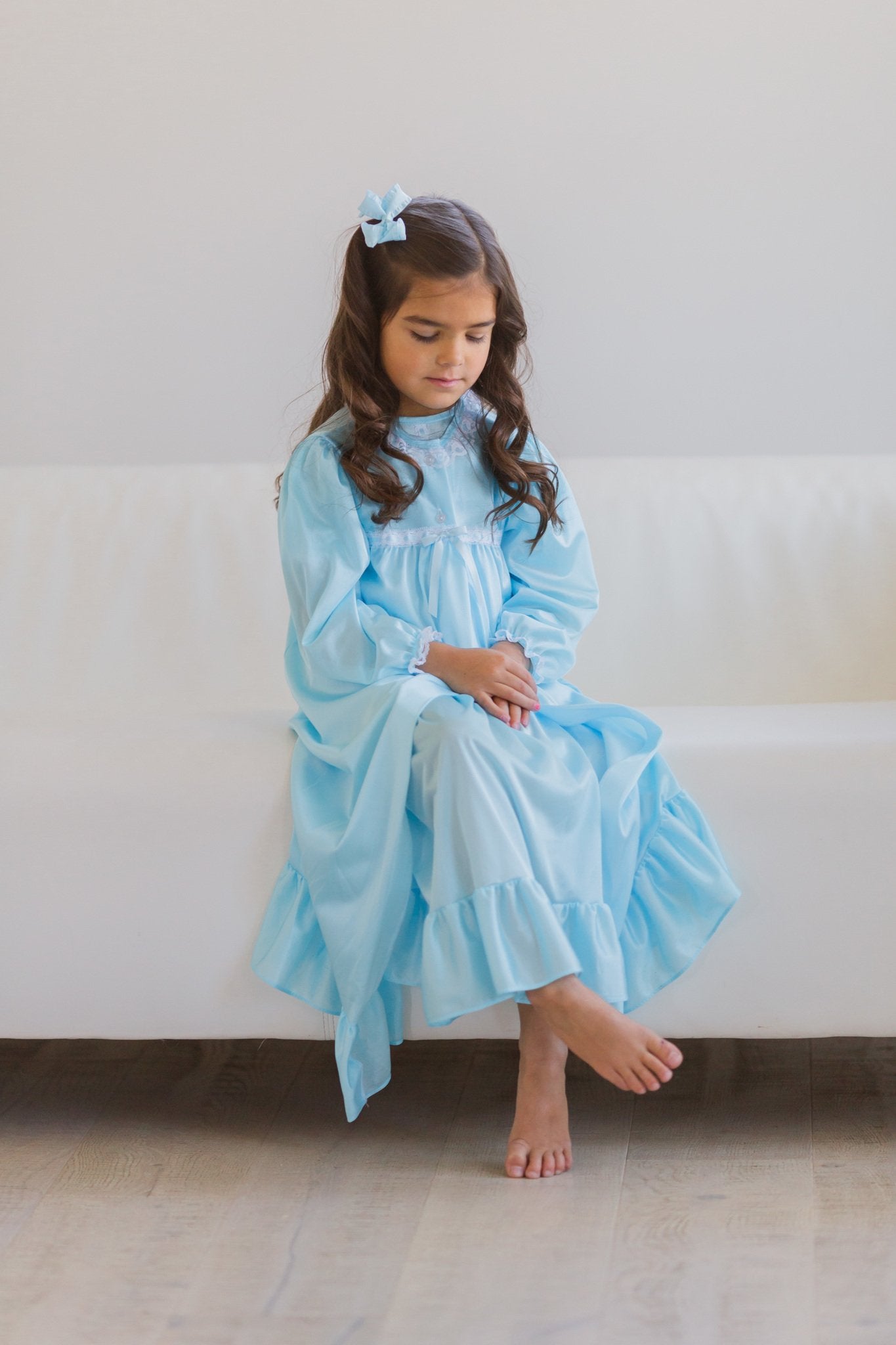 Clara Nightgown Peignoir Set in Blue