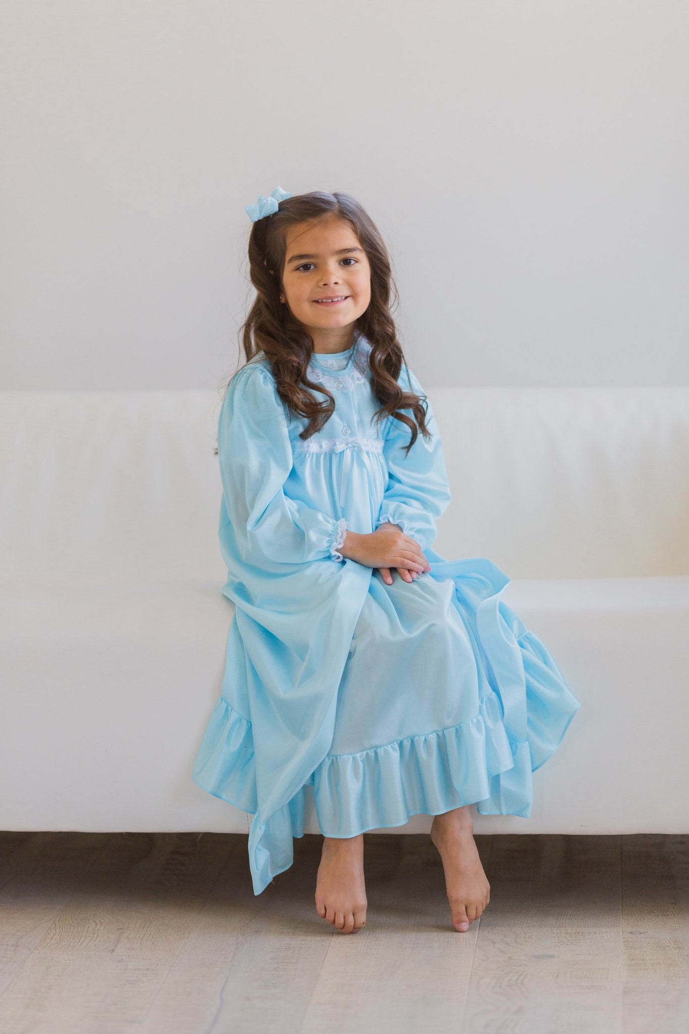 Clara Nightgown Peignoir Set in Blue