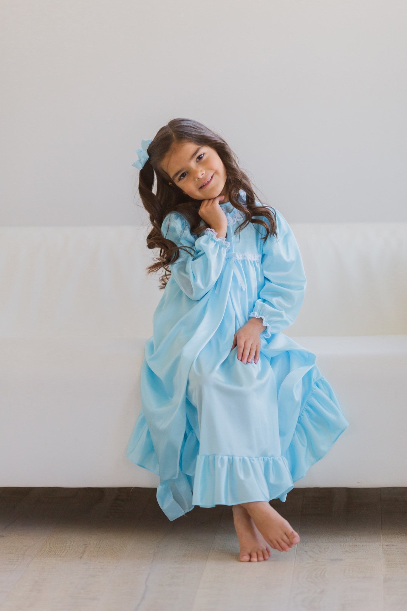 Clara Nightgown Peignoir Set in Blue