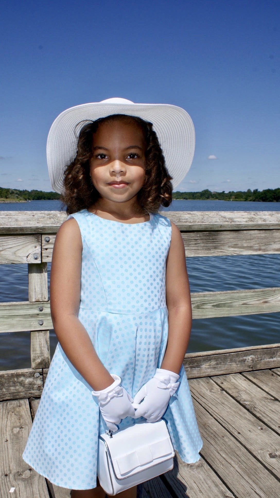 Emma Dress in Blue Dots