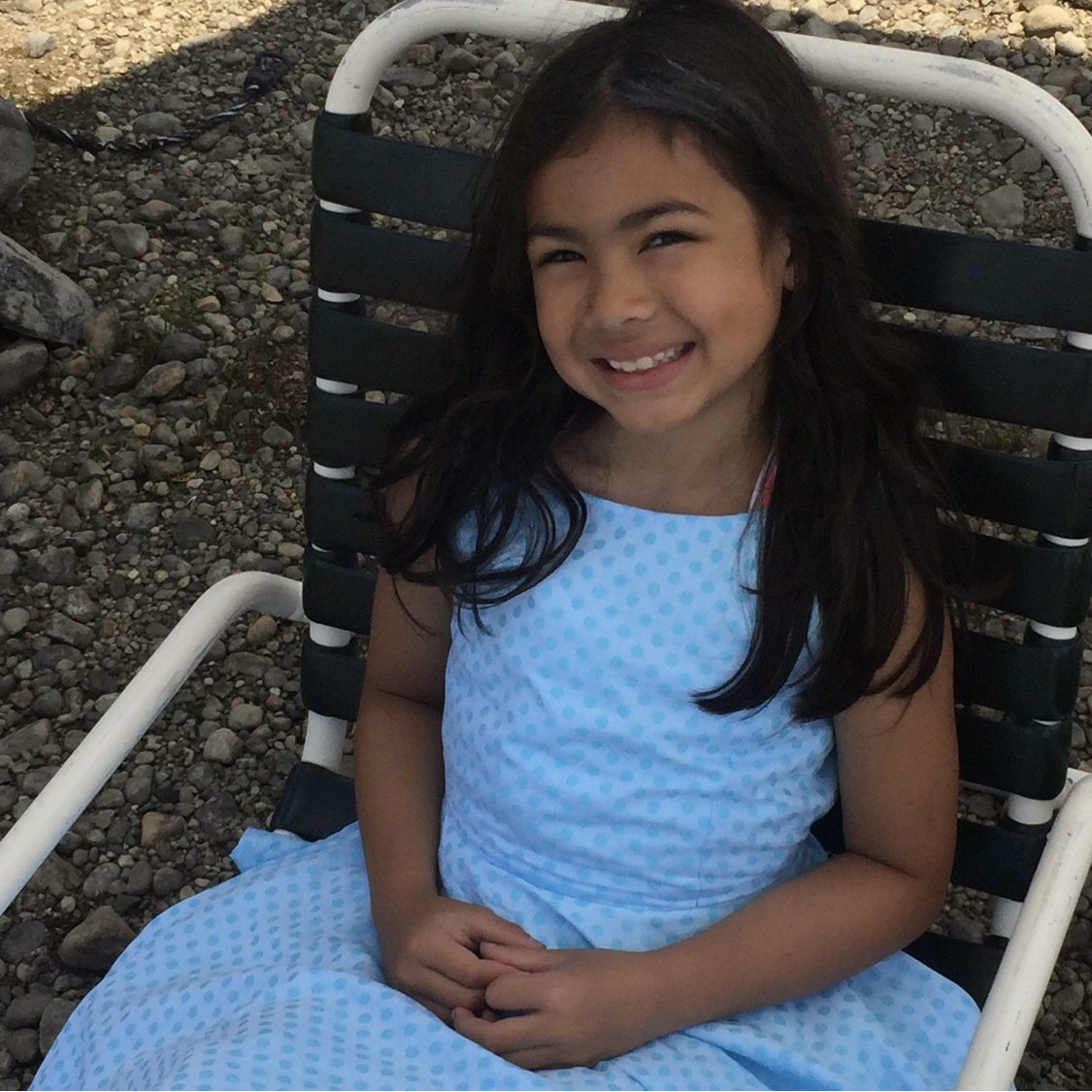 Emma Dress in Blue Dots