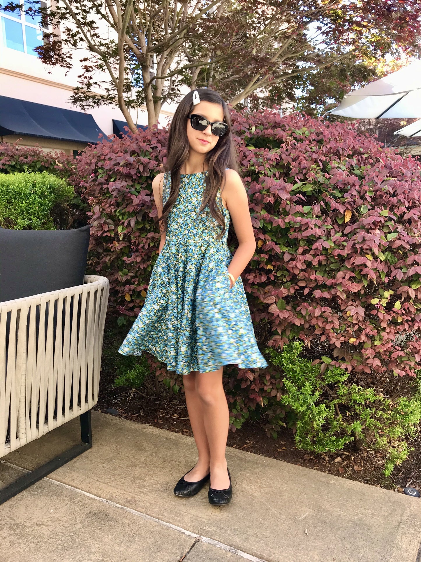 Jackie Dress in Blue Flowers