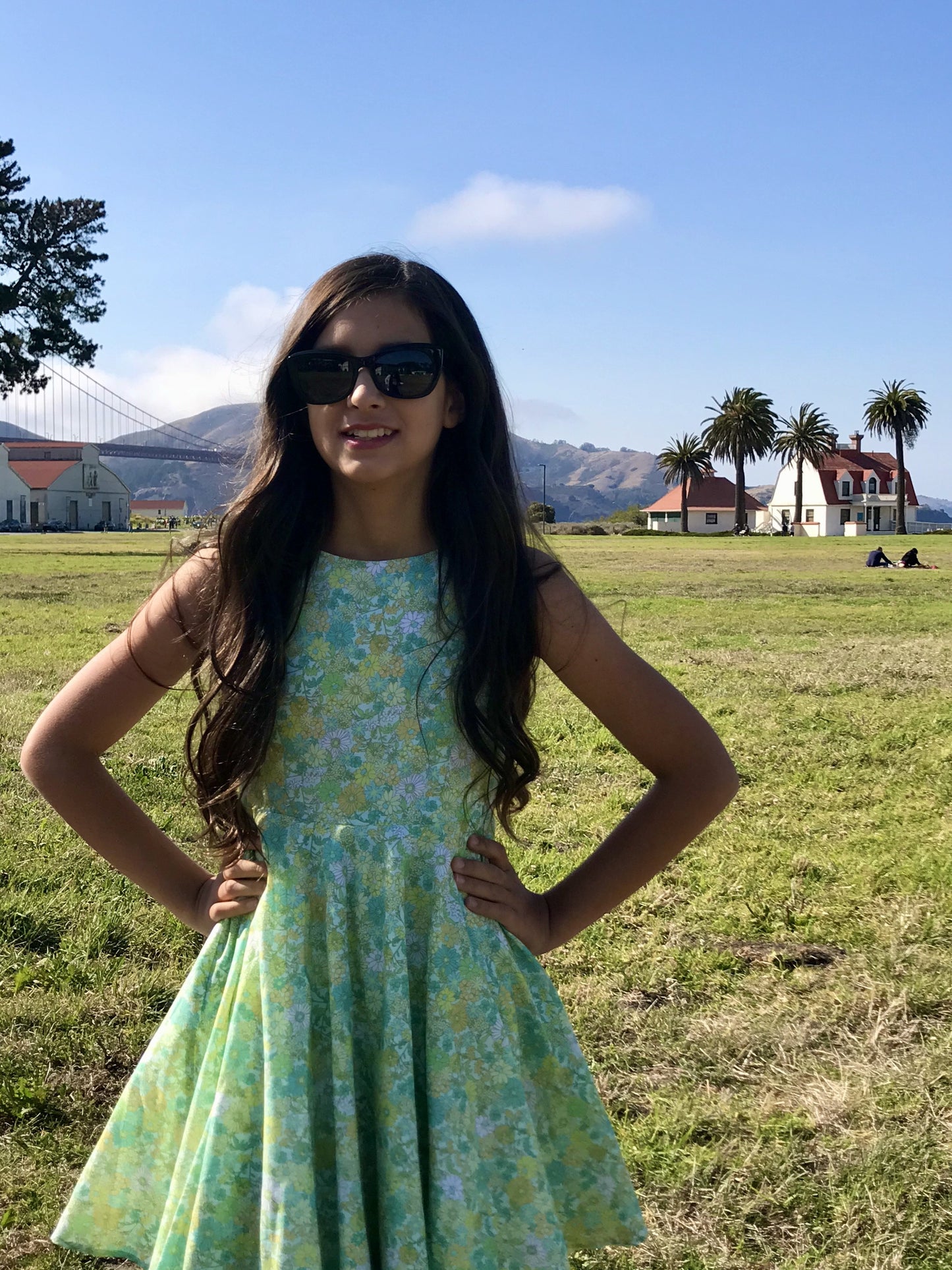 Jackie Dress in Green Flowers