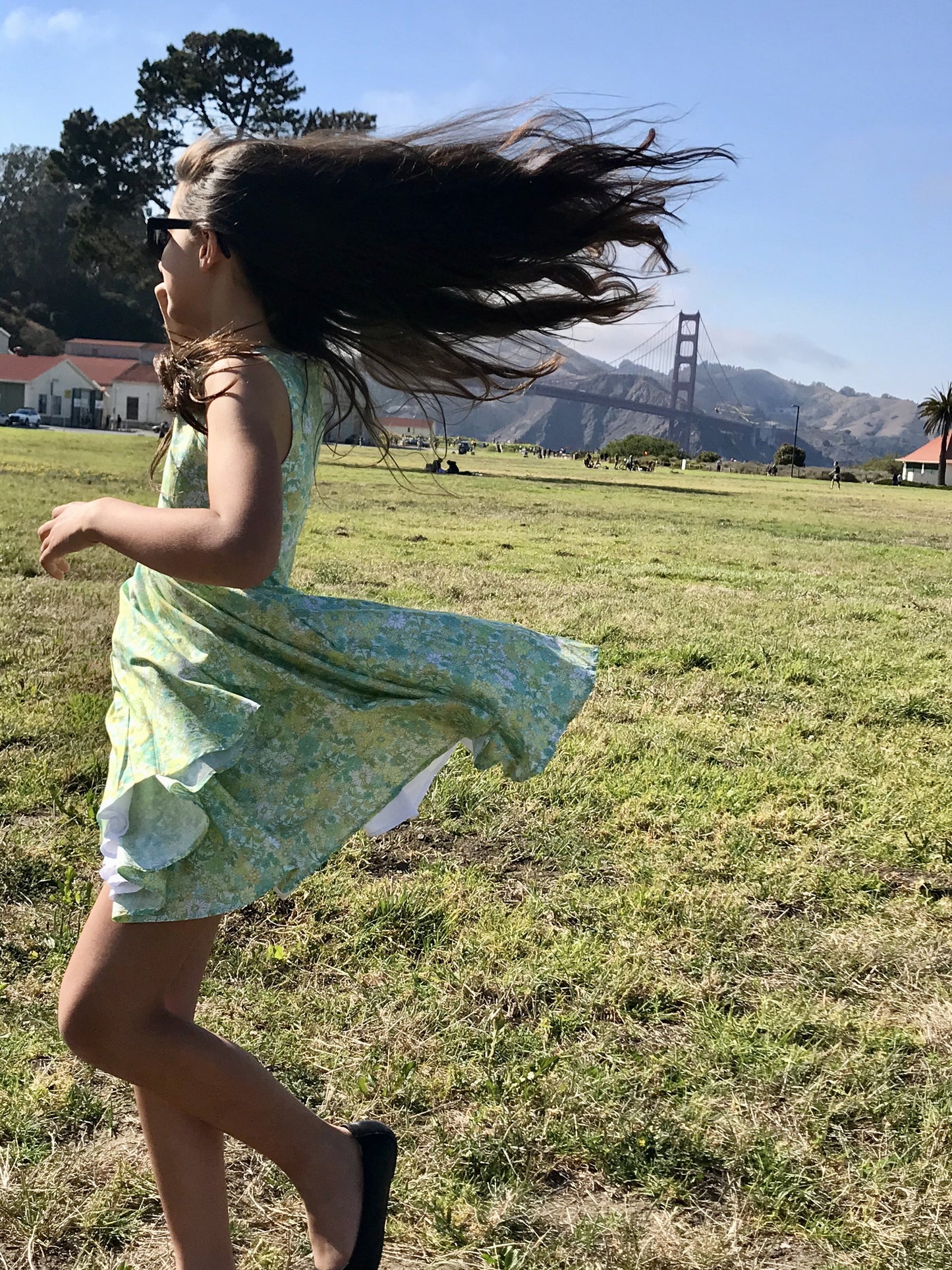 Jackie Dress in Green Flowers
