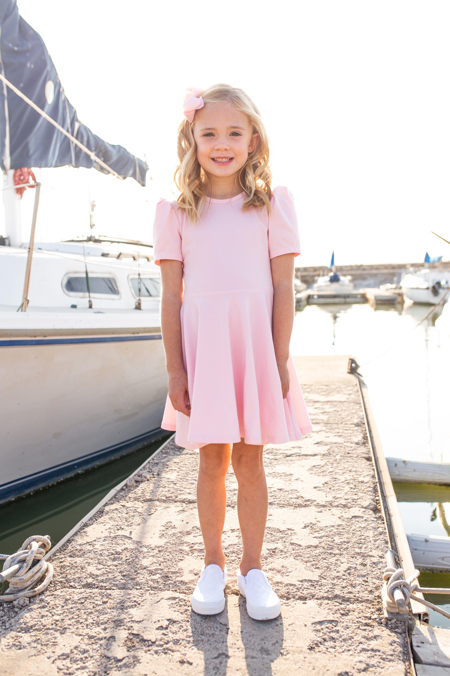 Alexis Short Sleeve T-Shirt Dress in Pink