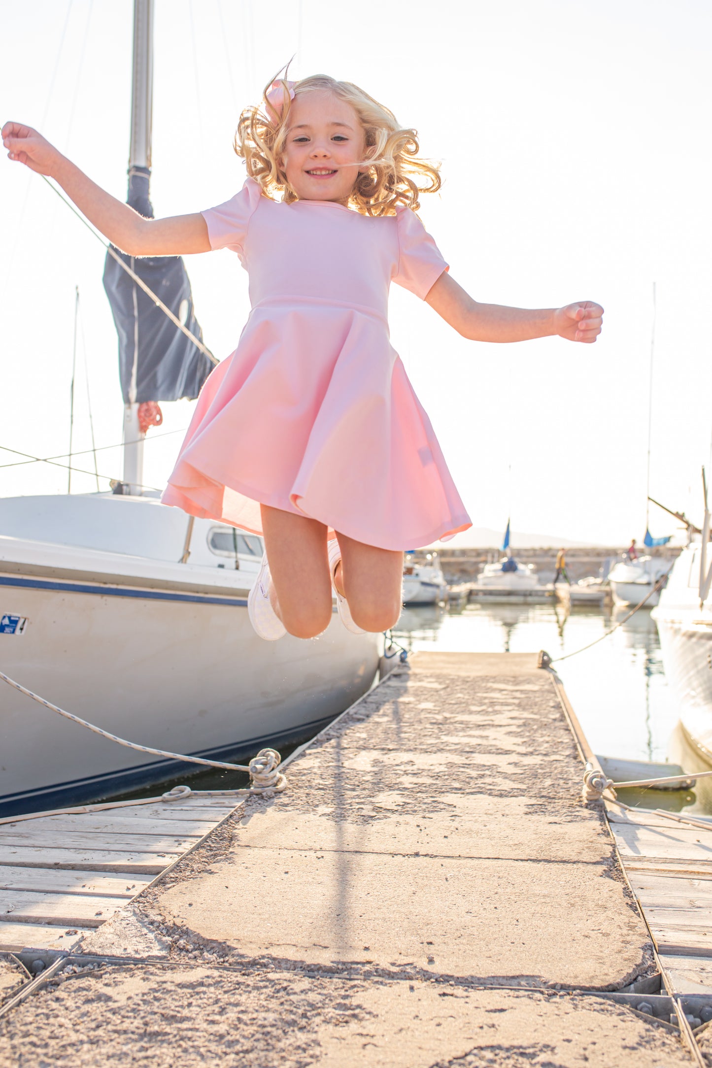 Alexis Short Sleeve T-Shirt Dress in Pink