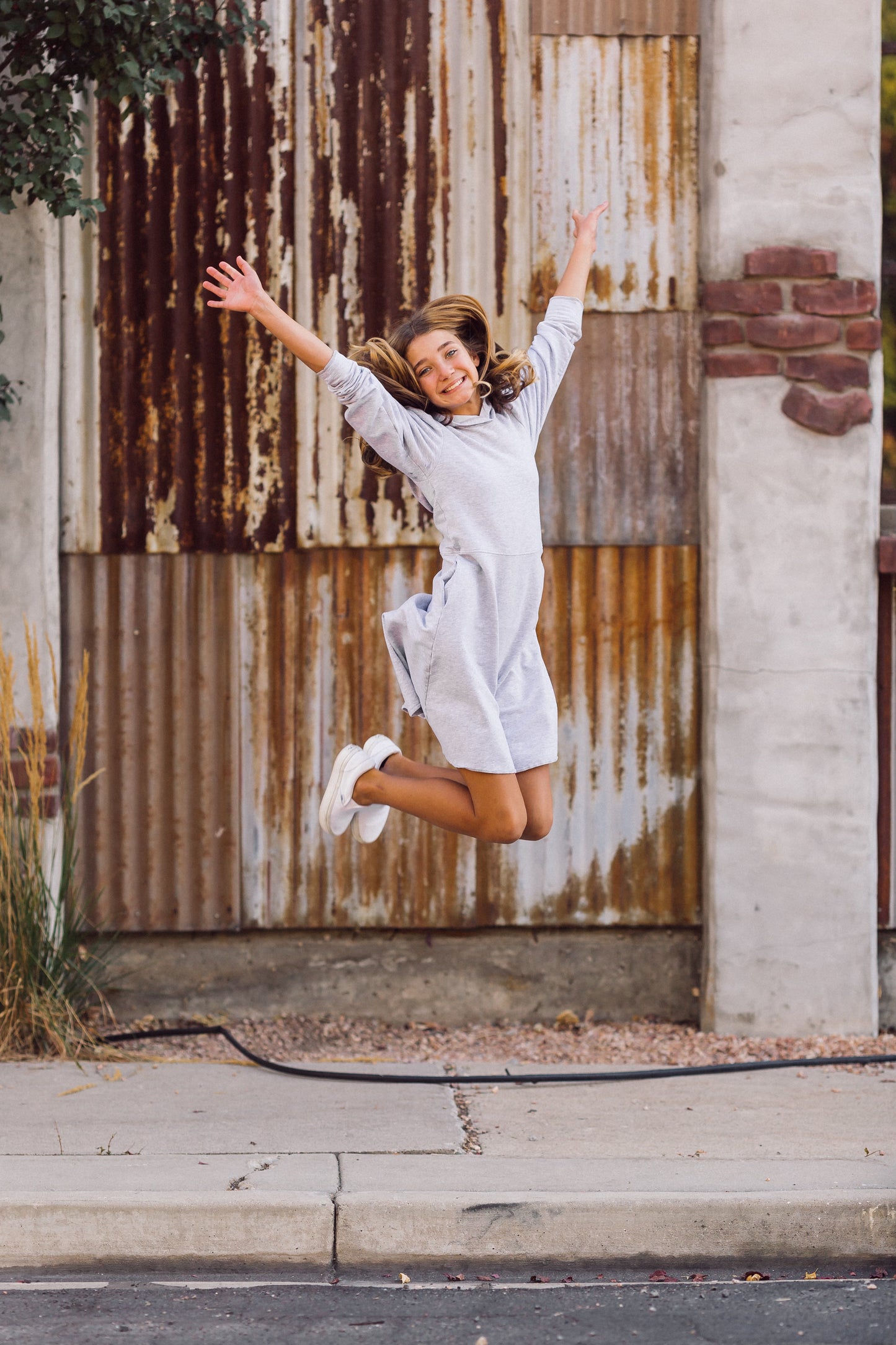 Piper Hoodie Dress in Grey