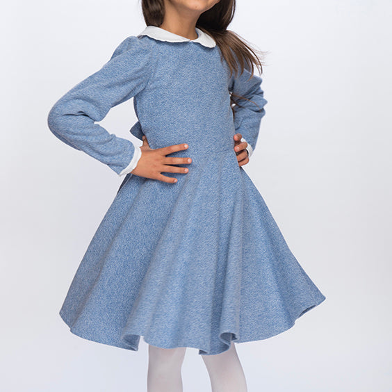 Classic Girl Clothing blue winter dress for little girls