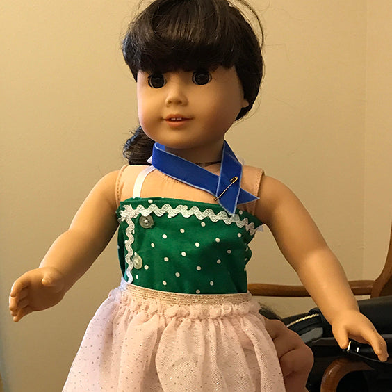 American Girl Doll in a homemade outfit