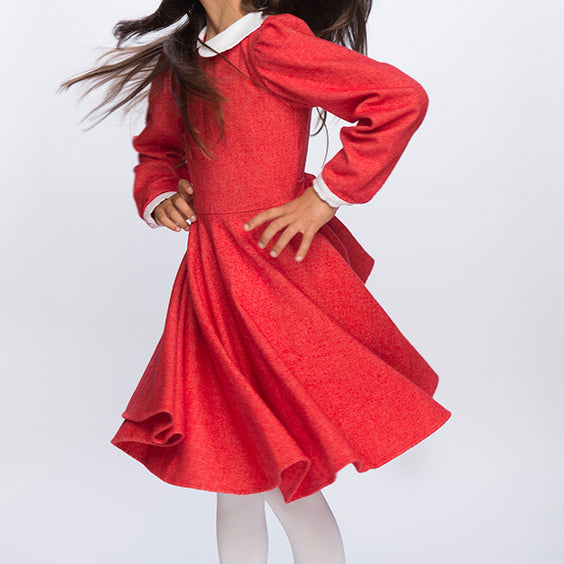 Classic Girl Clothing winter red flannel dress