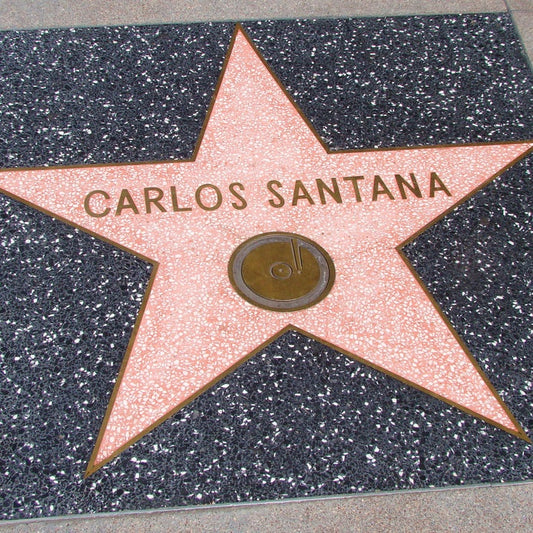 Carlos Santana pink star on the walk of fame