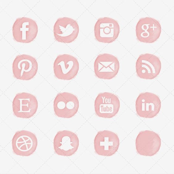Pink social media icons