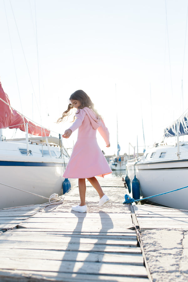 Piper Hoodie Dress in Pink