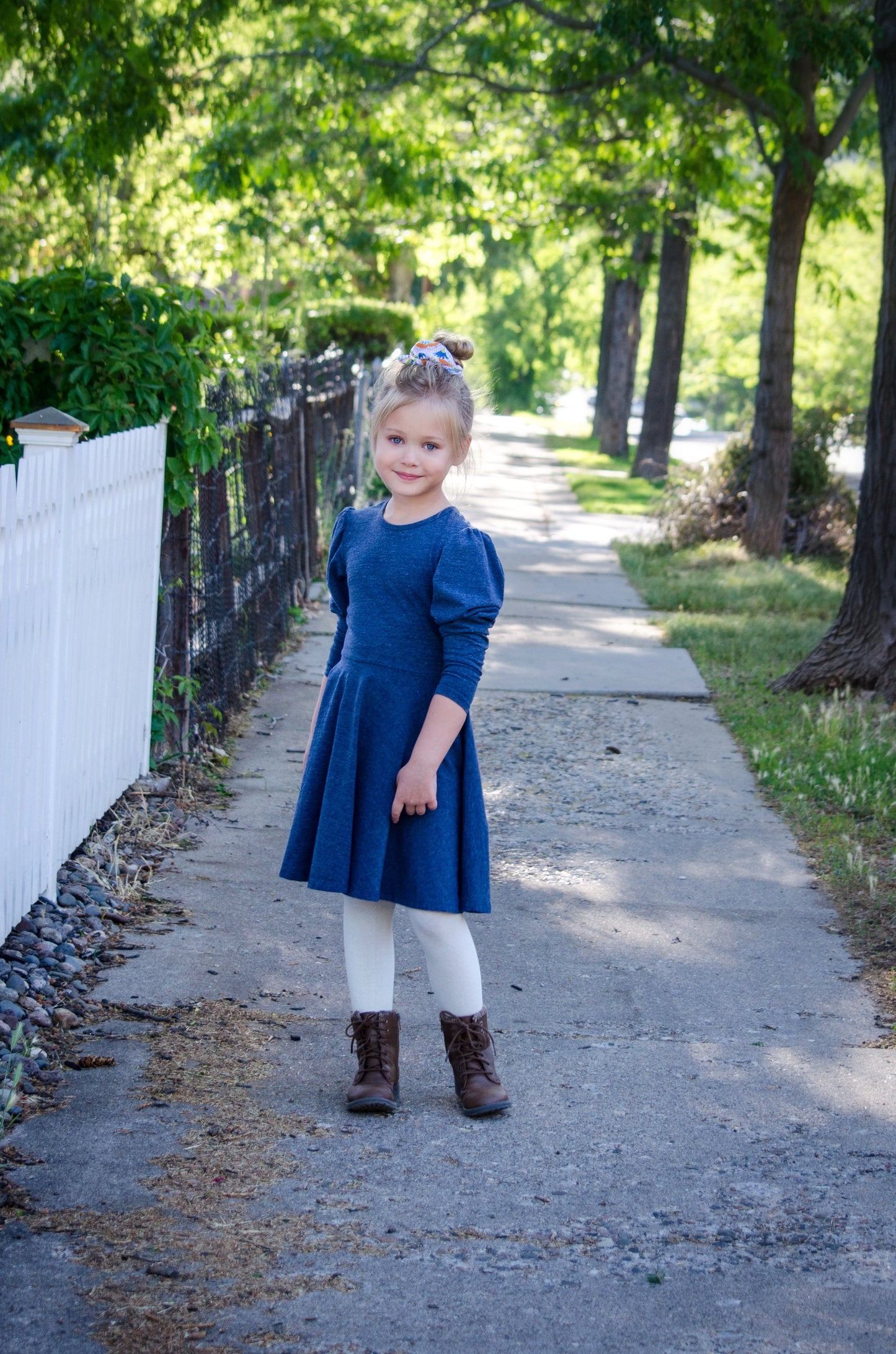 Alexis Long Sleeve T-Shirt Dress in Blue