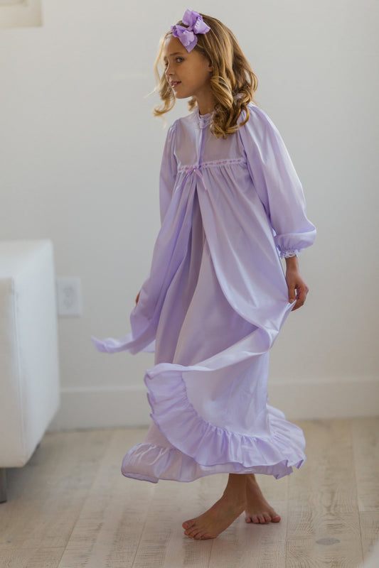 Clara Nightgown Peignoir Set in Lavender