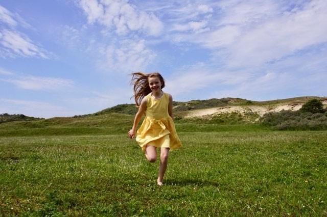 Walk on the Beach in Yellow