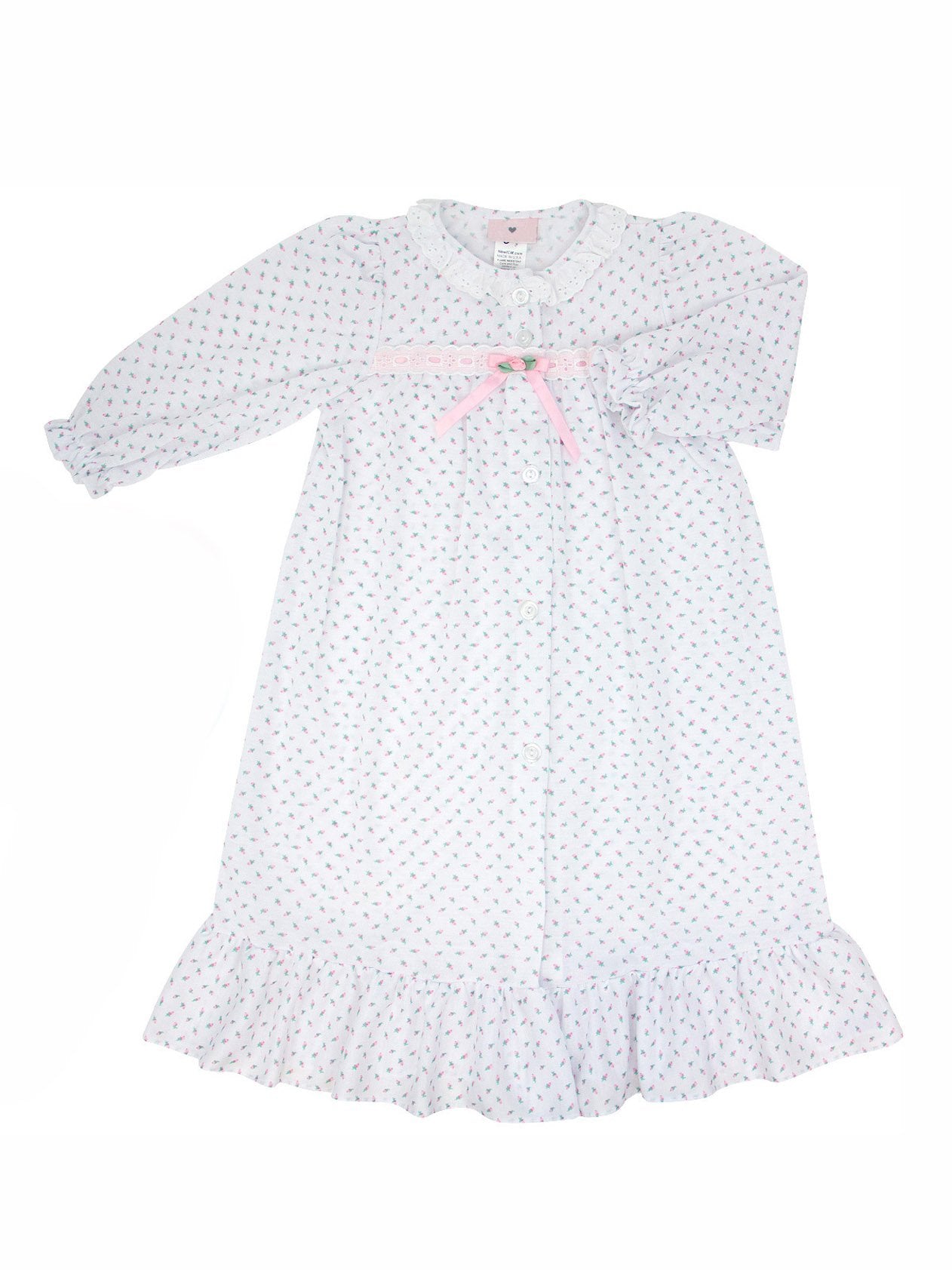 Girls Robe with Pink Rosebuds