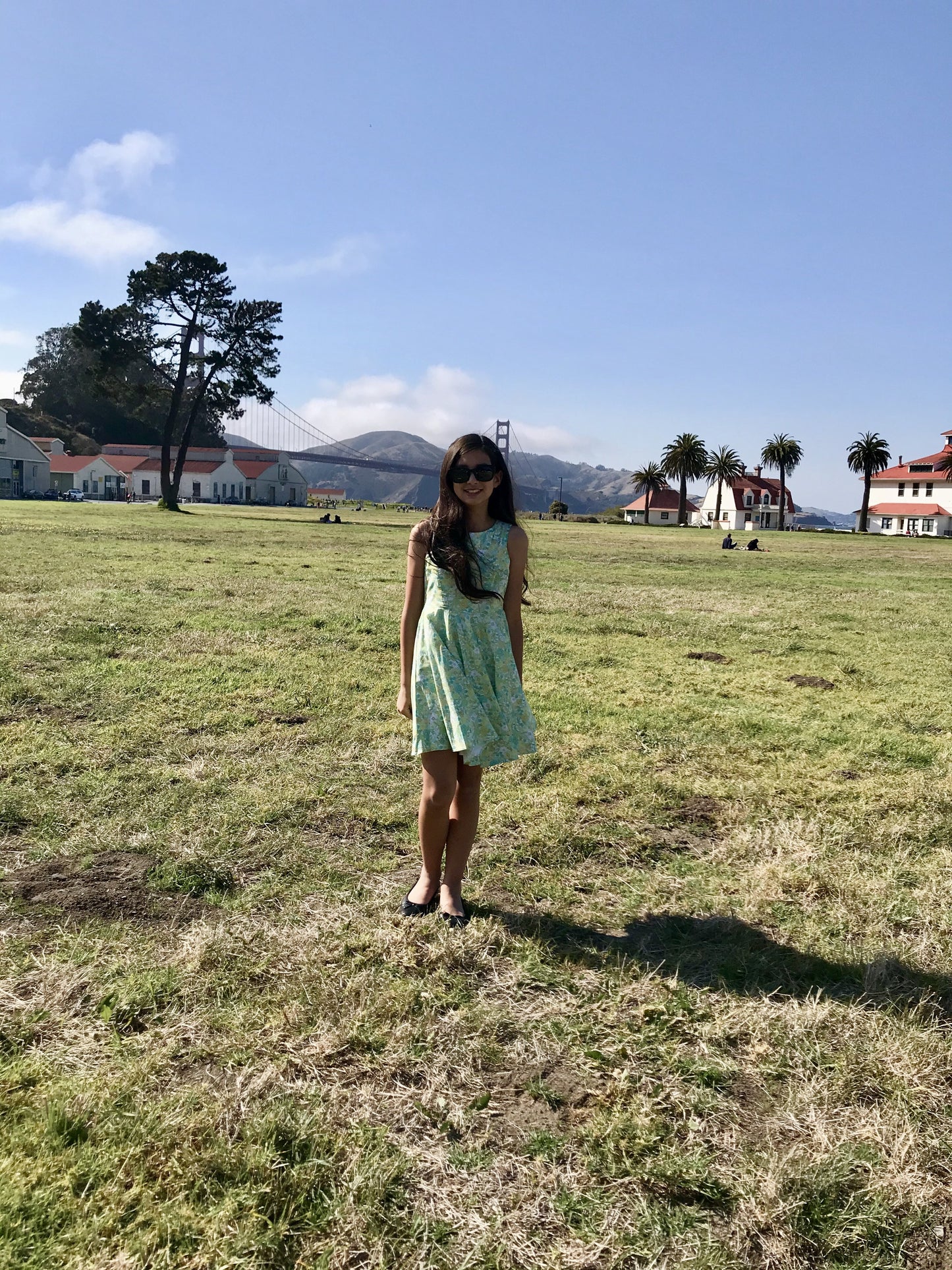 Jackie Dress in Green Flowers