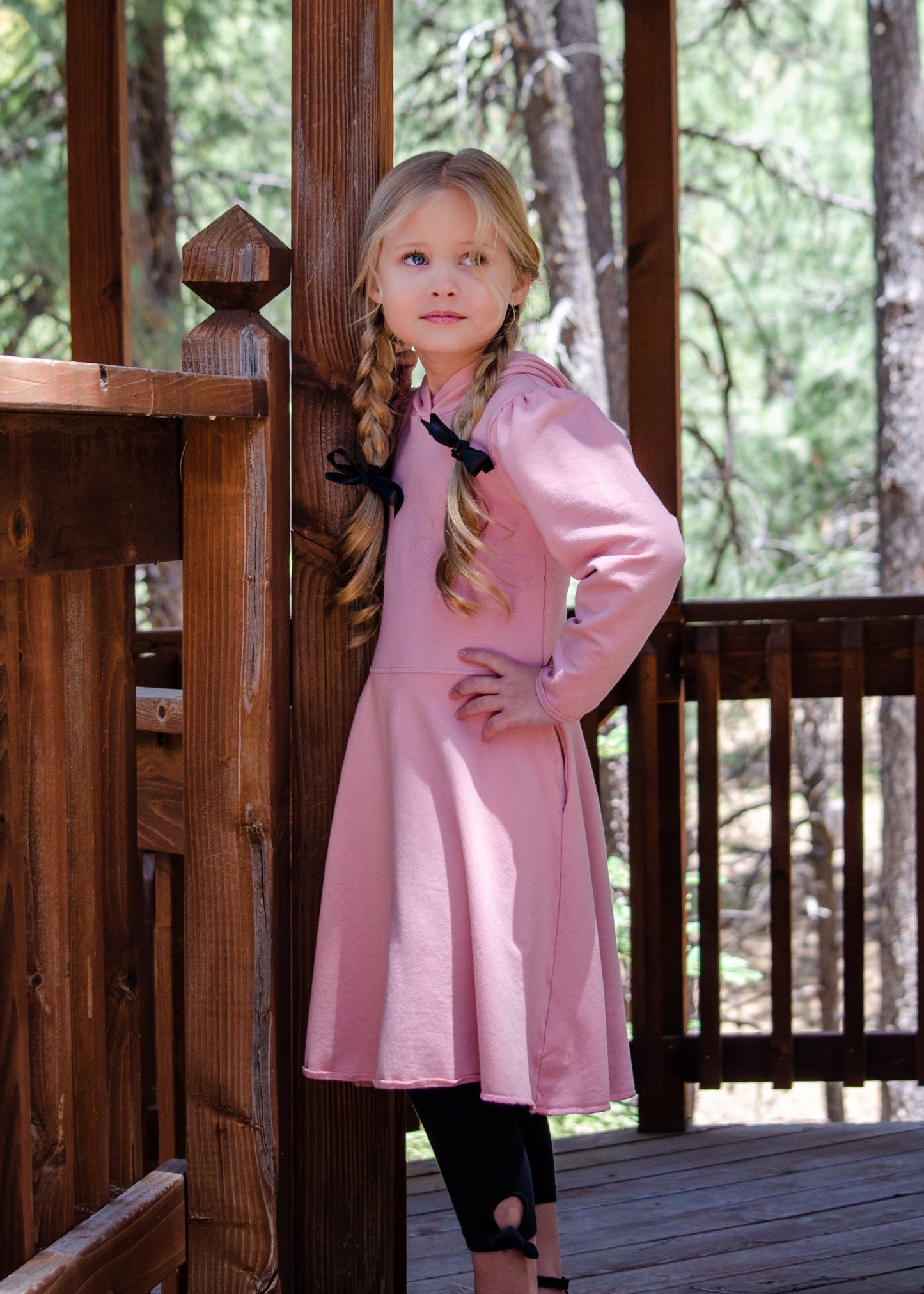 Piper Hoodie Dress in Pink