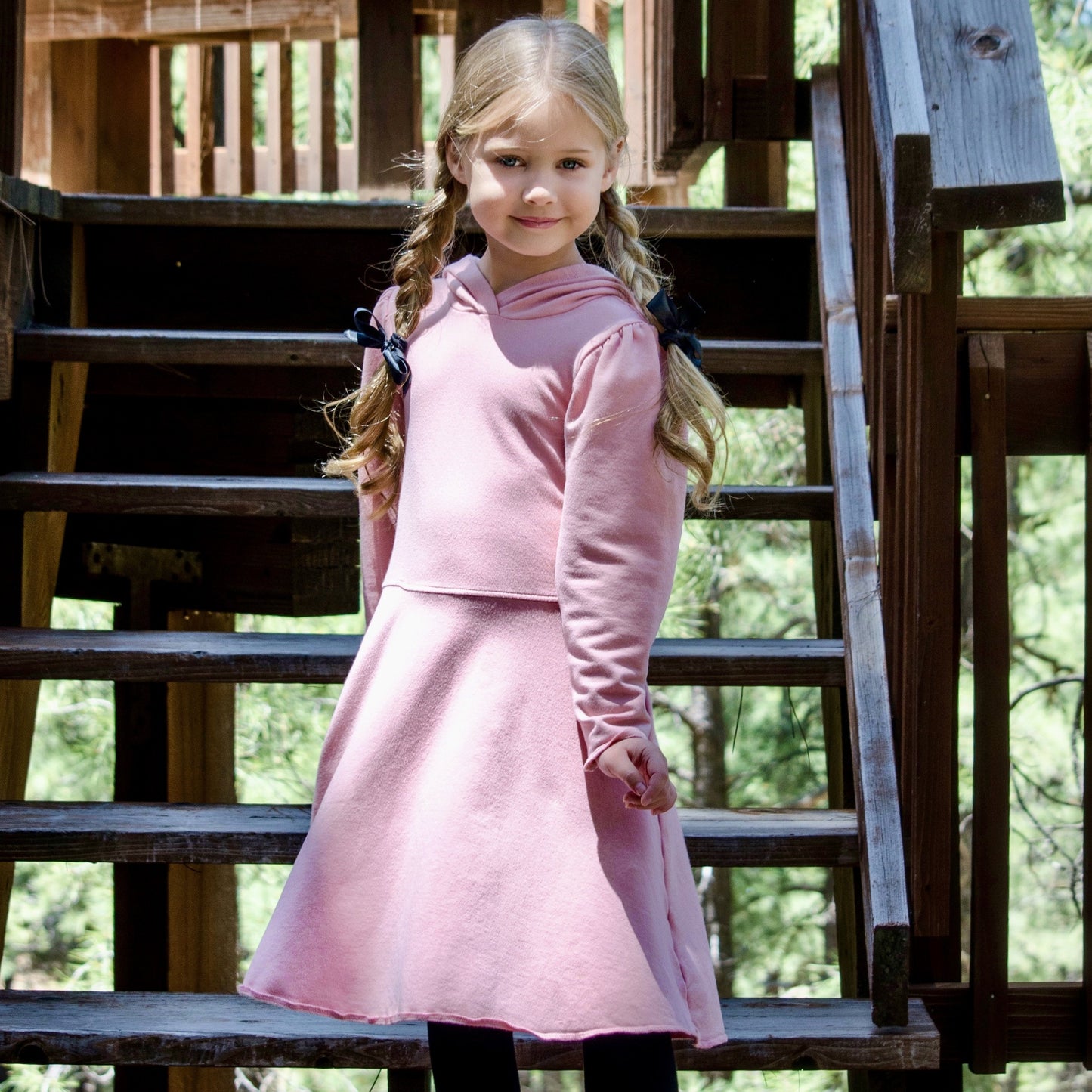 Piper Hoodie Dress in Pink