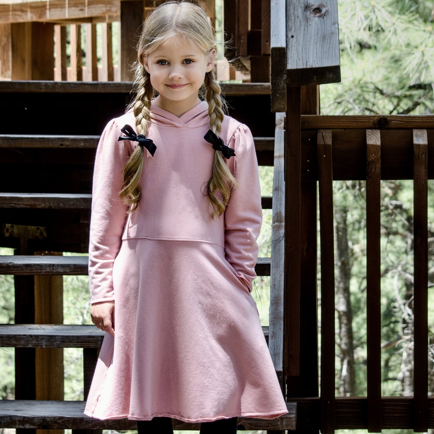 Piper Hoodie Dress in Pink