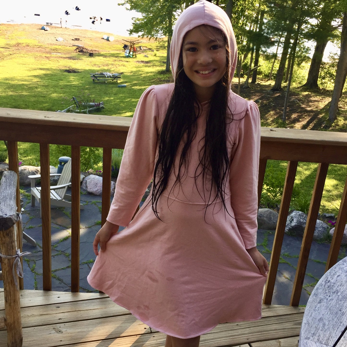 Piper Hoodie Dress in Pink