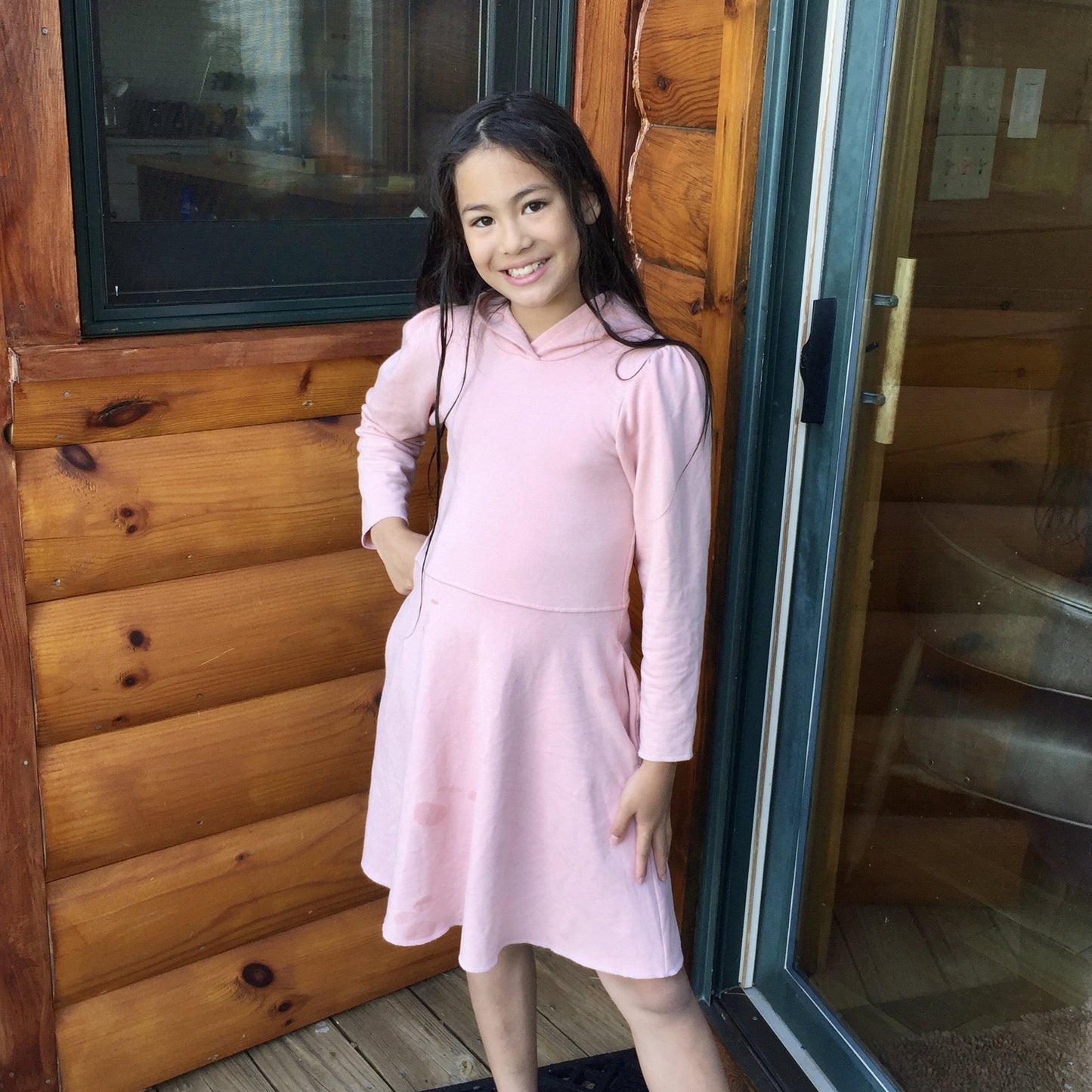 Piper Hoodie Dress in Pink