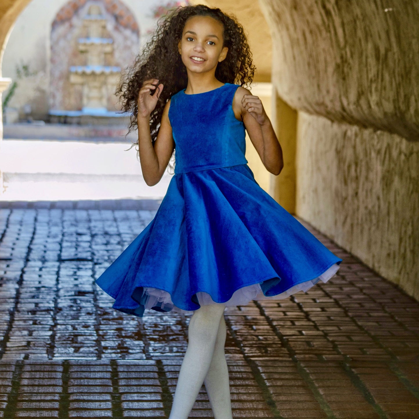 Special Occasion Velvet Dress in Blue