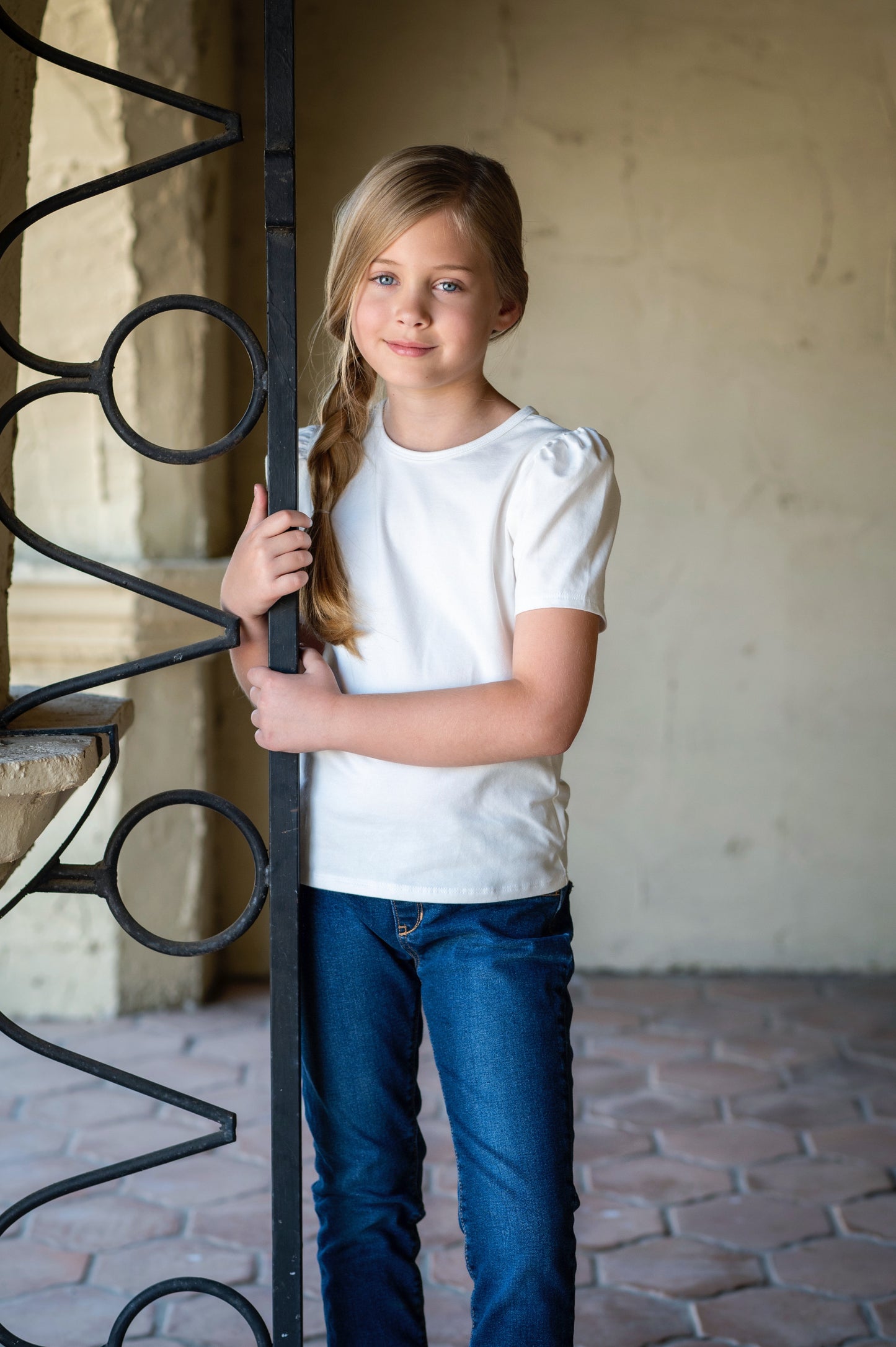 Charlotte Girl's T-Shirt, Short-Sleeve Ivory