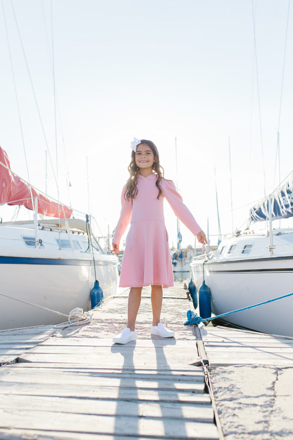 Piper Hoodie Dress in Pink