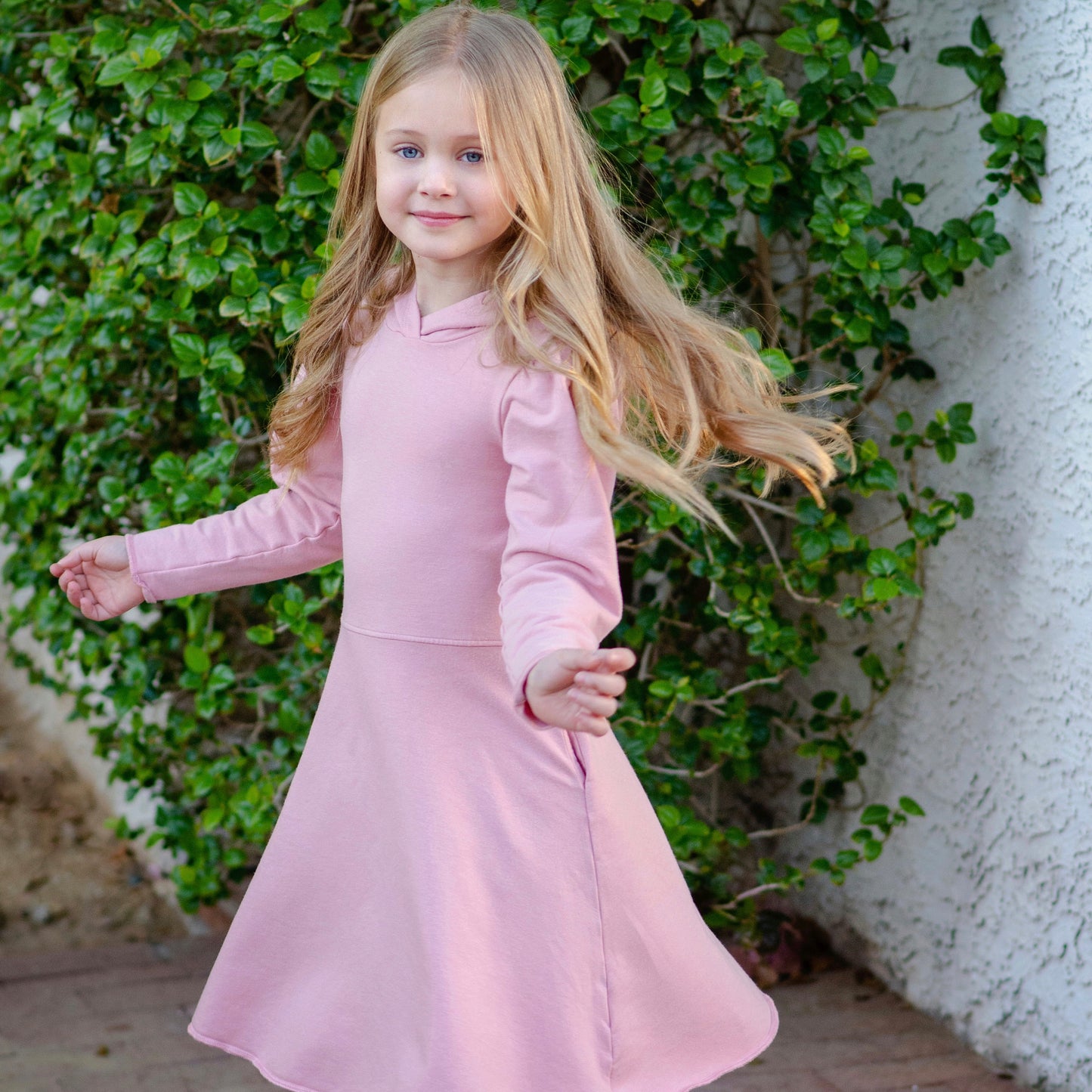 Piper Hoodie Dress in Pink