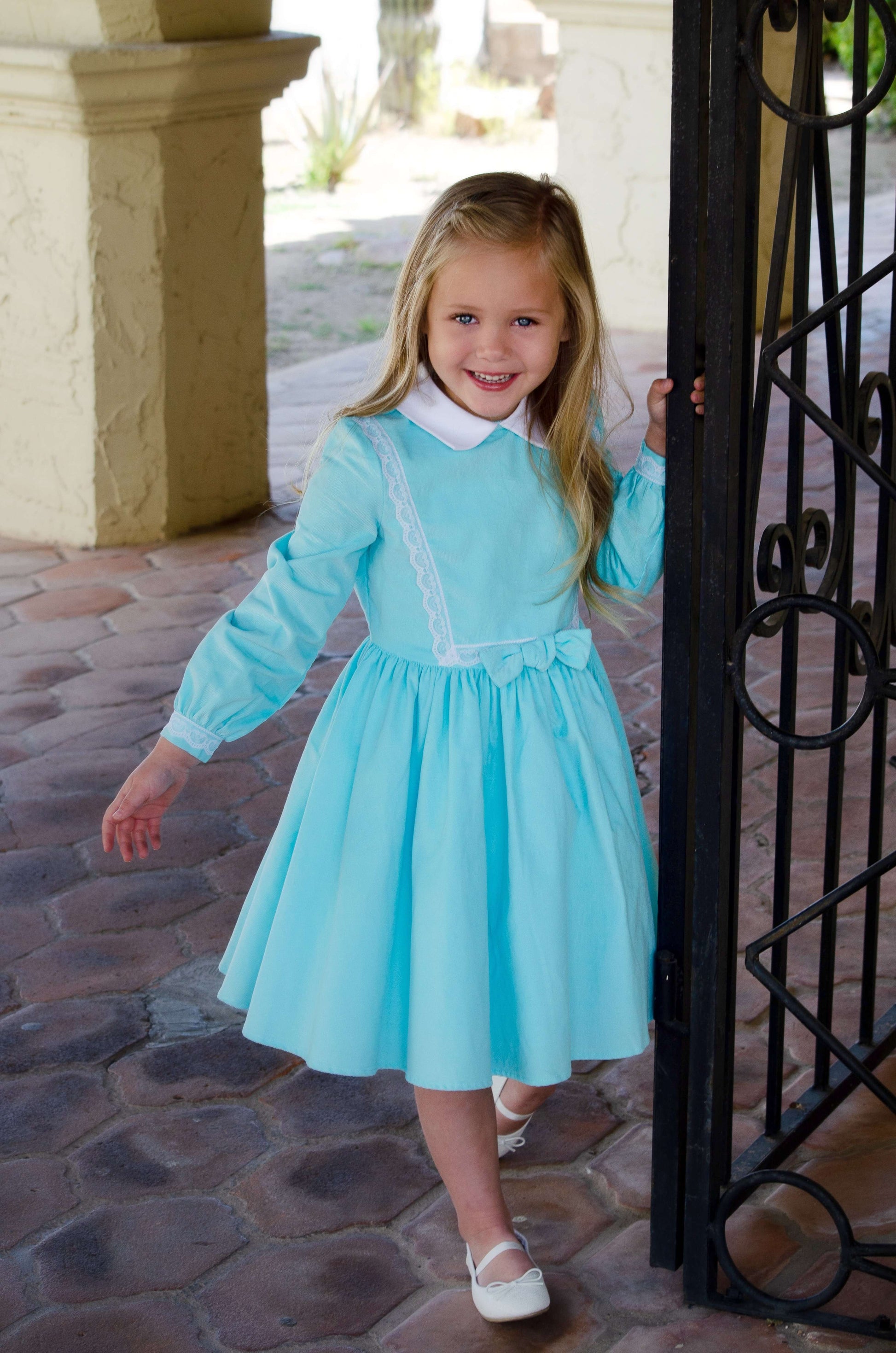Payton Dress in Blue Classic Girl Clothing